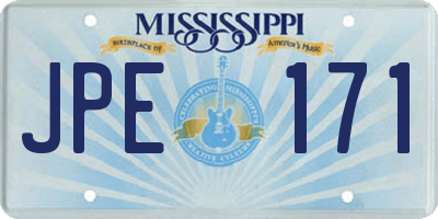 MS license plate JPE171