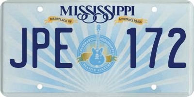 MS license plate JPE172