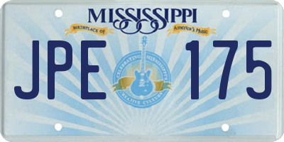 MS license plate JPE175
