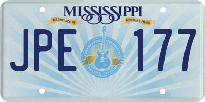 MS license plate JPE177