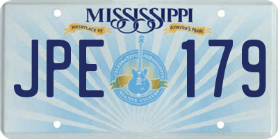 MS license plate JPE179