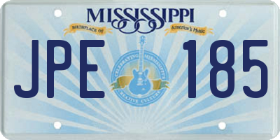 MS license plate JPE185