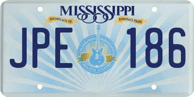 MS license plate JPE186