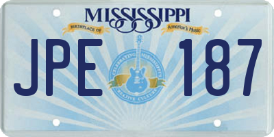 MS license plate JPE187