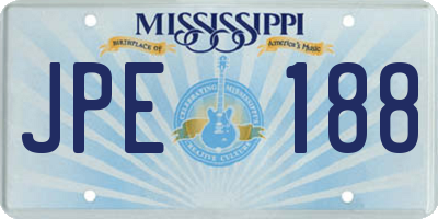 MS license plate JPE188