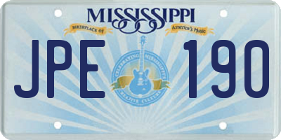 MS license plate JPE190