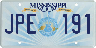 MS license plate JPE191