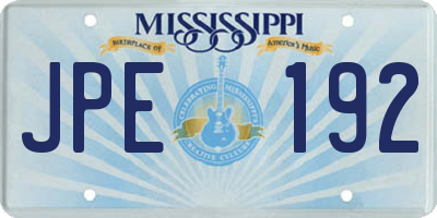 MS license plate JPE192