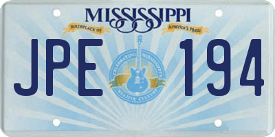 MS license plate JPE194