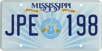 MS license plate JPE198