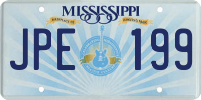 MS license plate JPE199