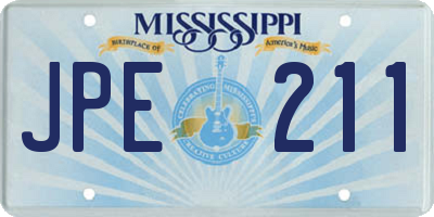 MS license plate JPE211