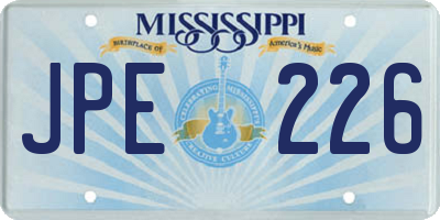 MS license plate JPE226