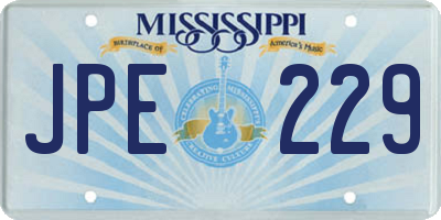 MS license plate JPE229