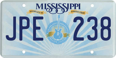 MS license plate JPE238