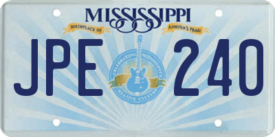 MS license plate JPE240