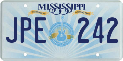 MS license plate JPE242