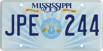 MS license plate JPE244