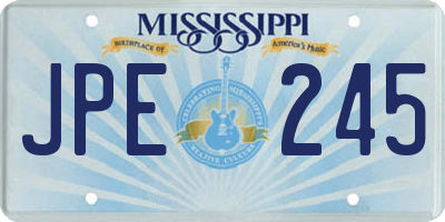 MS license plate JPE245