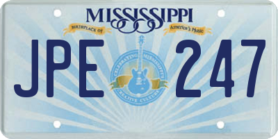 MS license plate JPE247