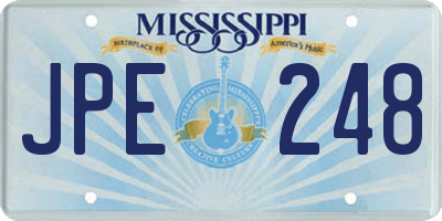 MS license plate JPE248