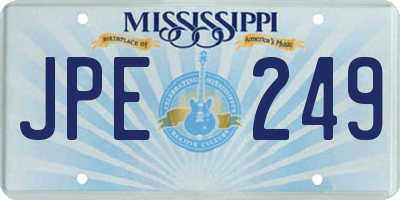 MS license plate JPE249