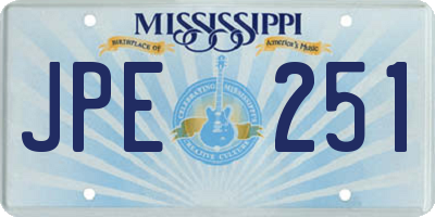 MS license plate JPE251
