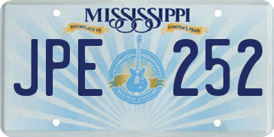 MS license plate JPE252