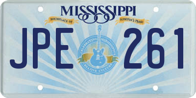 MS license plate JPE261