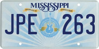 MS license plate JPE263