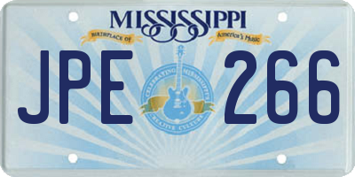 MS license plate JPE266