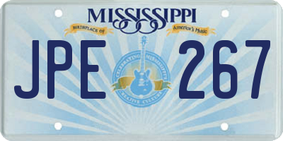 MS license plate JPE267