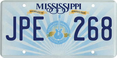 MS license plate JPE268