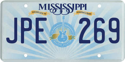 MS license plate JPE269