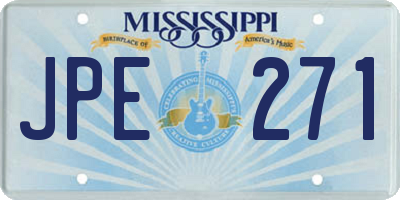 MS license plate JPE271