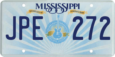 MS license plate JPE272