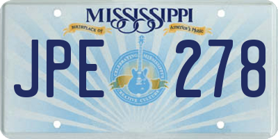 MS license plate JPE278