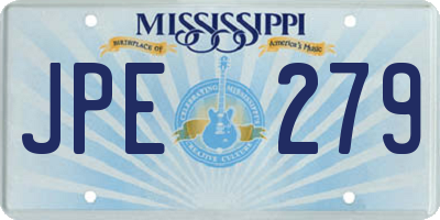 MS license plate JPE279