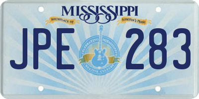 MS license plate JPE283