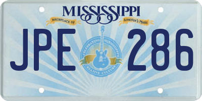 MS license plate JPE286