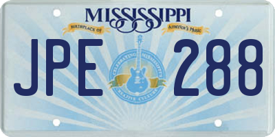 MS license plate JPE288
