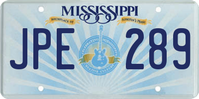 MS license plate JPE289