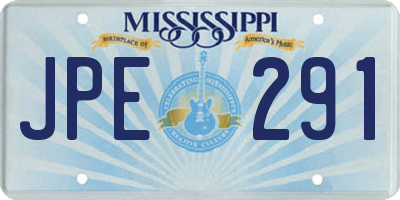 MS license plate JPE291