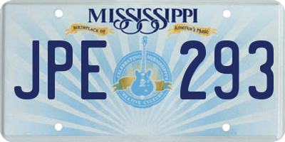 MS license plate JPE293