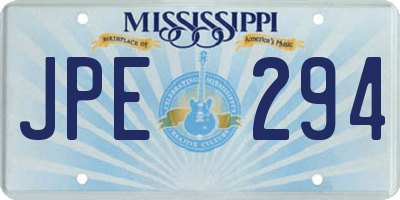 MS license plate JPE294