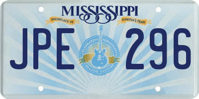 MS license plate JPE296