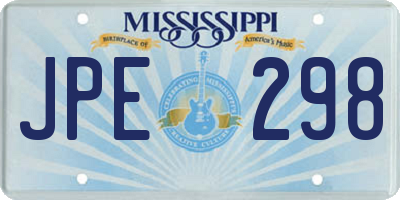 MS license plate JPE298