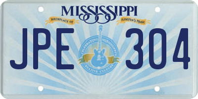 MS license plate JPE304