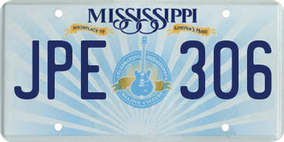 MS license plate JPE306