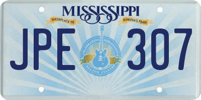 MS license plate JPE307